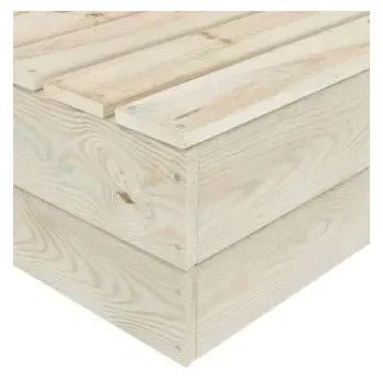 Conjunto de muebles de exterior Beige claro y negro de madera maciza de abeto de 7 plazas de vidaXL 11