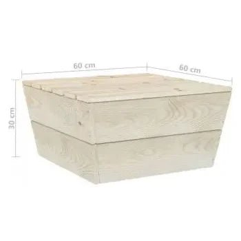 Conjunto de muebles de exterior Beige claro y negro de madera maciza de abeto de 7 plazas de vidaXL 14