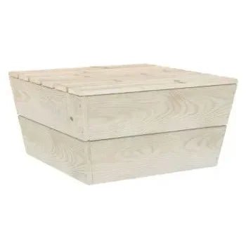 Conjunto de muebles de exterior Beige claro y negro de madera maciza de abeto de 7 plazas de vidaXL 9