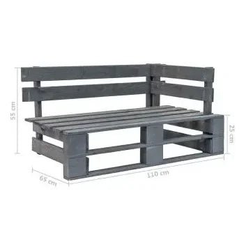 Muebles de palets de 6 piezas con cojines fabricados en madera y poliéster en color gris y azul de vidaXL 4