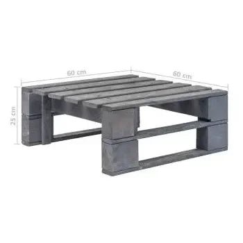 Muebles de palets de 6 piezas con cojines fabricados en madera y poliéster en color gris y azul de vidaXL 5