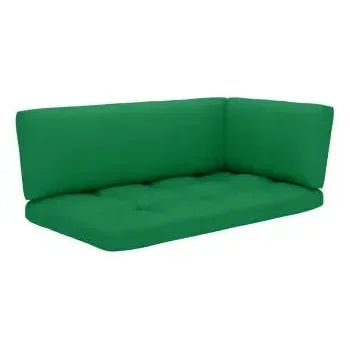 Muebles de palets de 6 piezas con cojines fabricados en madera y poliéster de color gris y verde de vidaXL 4