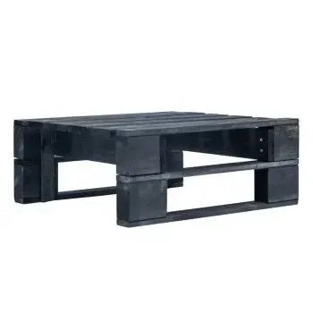 Muebles de palets de 6 piezas con cojines fabricados en madera y poliéster en color negro y azul de vidaXL 3