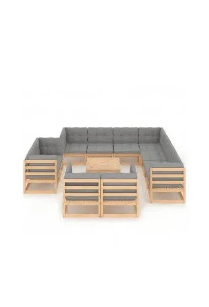 Conjunto de muebles con un diseño moderno para jardín de 12 piezas fabricadas en madera de vidaXL