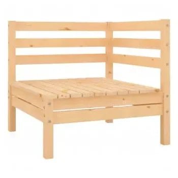 Juego de muebles de jardín de 5 plazas con sofás y reposapiés en madera maciza de pino acabado de vidaXL 3