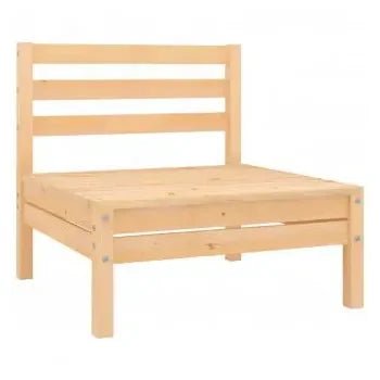 Juego de muebles de jardín de 5 plazas con sofás y reposapiés en madera maciza de pino acabado de vidaXL 4
