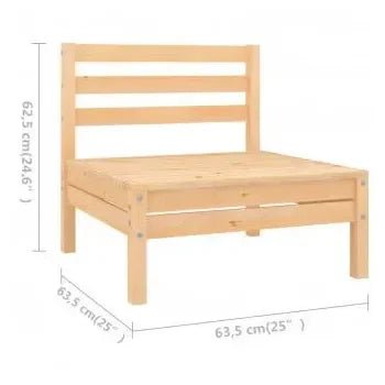 Juego de muebles de jardín de 5 plazas con sofás y reposapiés en madera maciza de pino acabado de vidaXL 7