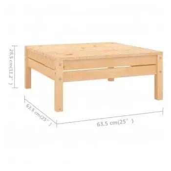 Juego de muebles de jardín de 5 plazas con sofás y reposapiés en madera maciza de pino acabado de vidaXL 8