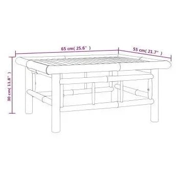 Set de sofás y mesa para jardín de 9 piezas fabricado en bambú con cojines Grises de vidaXL 9