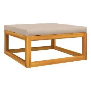 Set de muebles de jardín por 4 piezas realizados en madera maciza de acacia y cojines de color gris de vidaXL 5