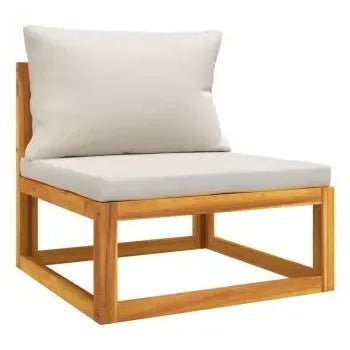 Set de sofás y reposapiés para jardín de 6 piezas fabricado en madera de acacia con cojines gris de vidaXL 5