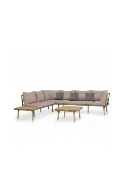 Conjunto de muebles para el jardín fabricado en madera acacia color marrón y gris de vidaXL