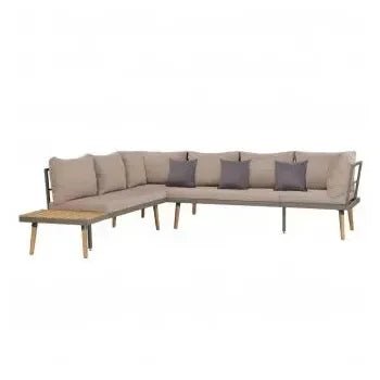 Conjunto de muebles para el jardín fabricado en madera acacia color marrón y gris de vidaXL 2