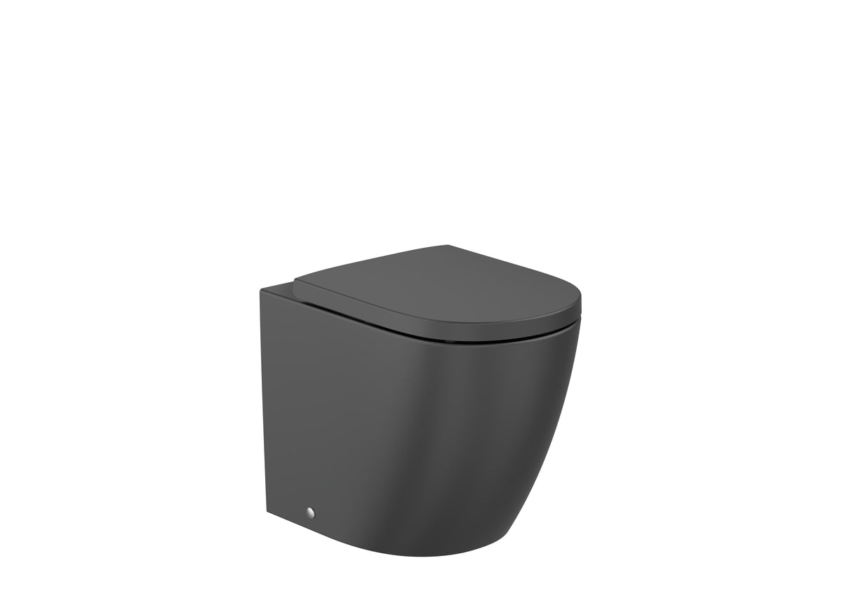 Taza Roca Meridian Rimless Vortex Salida Dual Cisterna Alta — Negro mate