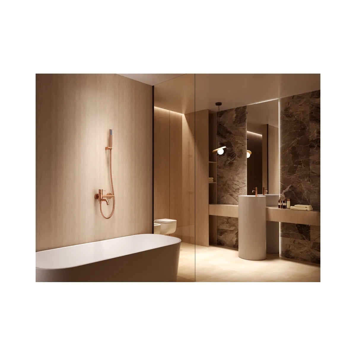 Kit Baño/Ducha Monomando Genova Níquel Cepillado Imex - ambiente_1 - Imex
