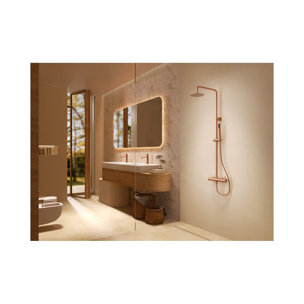 Ducha Monomando Genova Oro Cepillado Imex | Merkimarket - ambiente_1 - Imex
