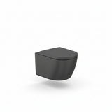 Roca Meridian – Wall-Hung Toilet with Seat, Horizontal Outlet Matte Black