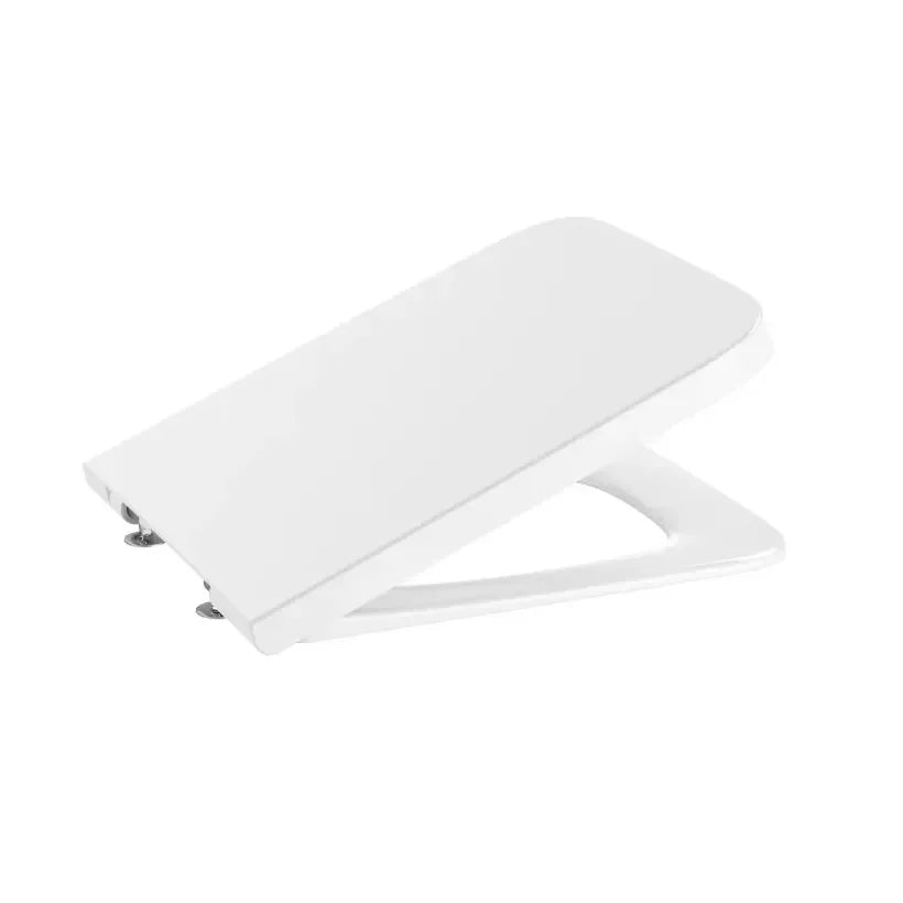 Pack inodoro suspendido Rimless con tapa y asiento amortiguada salida horizontal placa pulsadora y cisterna SQUARE ROCA - Vista 4