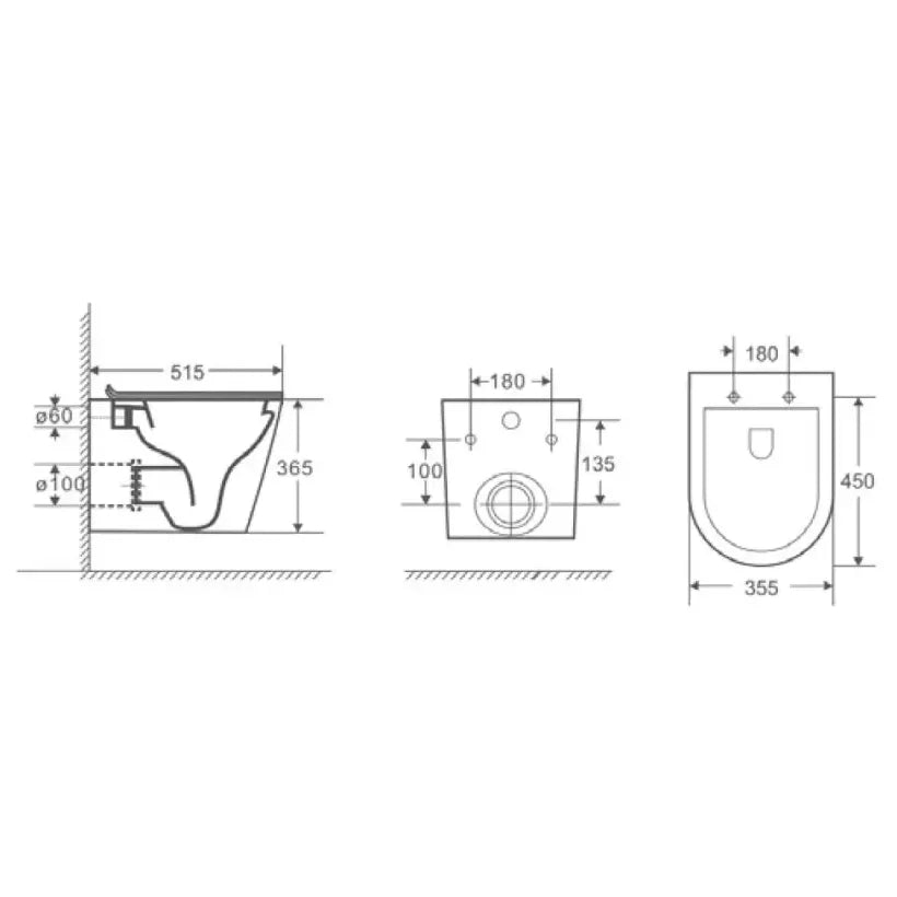 Inodoro compacto con salida dual y tecnología rimless en superficie esmaltada TURÍN de Aquore 2