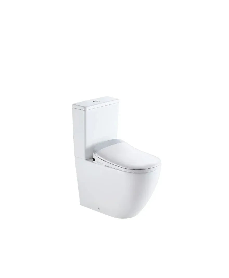 Inodoro rimless completo e inteligente con mando a distancia y panel lateral de salia dual cerámica de Aquore