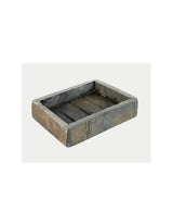 Jabonera rectangular de piedra stone de 13x10 cm para baño NATURAL de Aquore