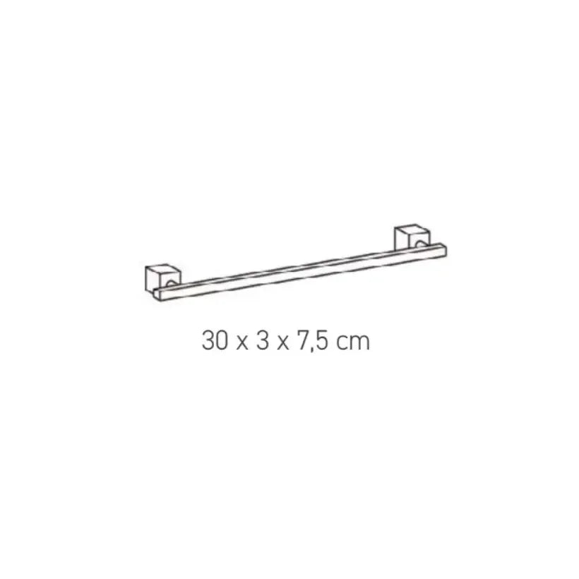 Toallero de barra latón cromado adosado a pared 30 cm King de Aquore 2