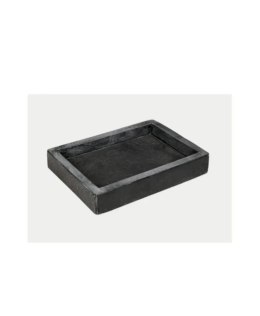 Jabonera para baño rectangular piedra Stone negro acabado moderno BLACK de Aquore