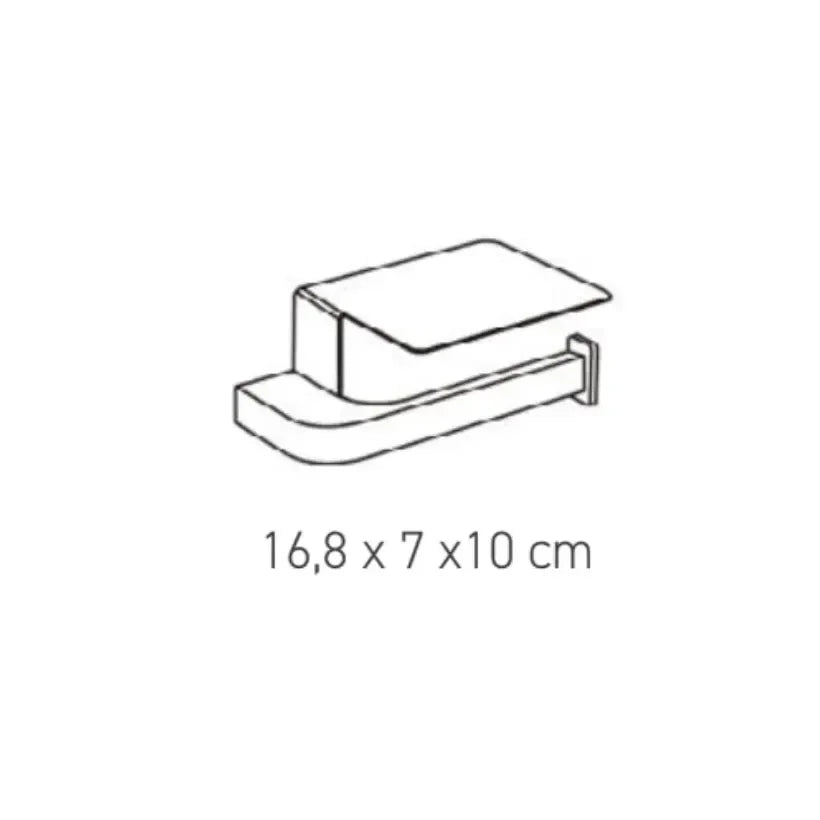 Portarrollos para baño fabricado en latón de 16x10 cm y acabado cromado LINE de Aquore 2