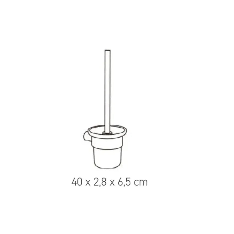 escobillero de pared latón cromado moderno con fijación por taladro Aquore MOON de Aquore 2