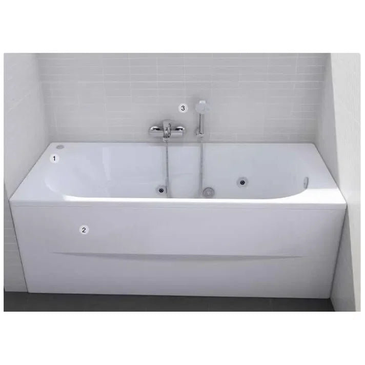 ROCA GENOVA Baignoire De Acrylique De 160 Cm Avec Hydromassage Basic En Acabado Couleur Blanc