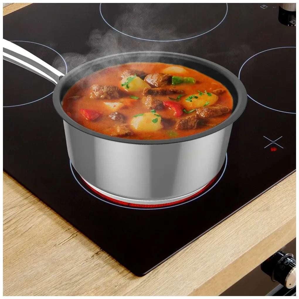 Cazo de Acero Inoxidable 16cm con Tapa de Cristal, Apto para Inducción y Horno de Cecotec 10