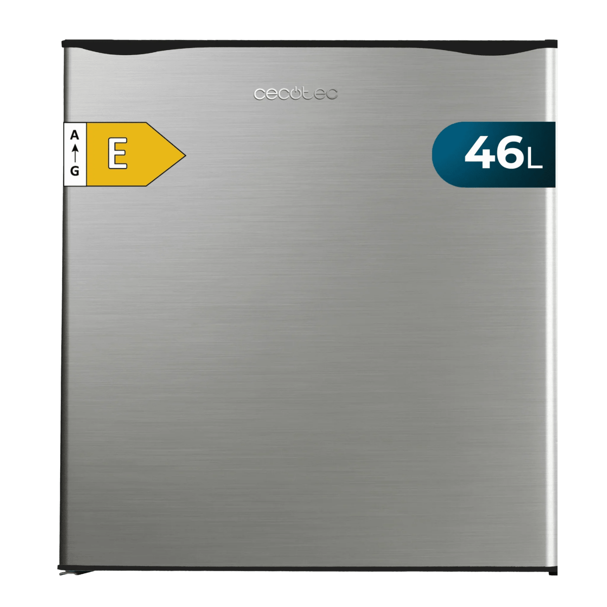 Mini Frigorífico Inox GrandCooler 20000 SilentCompress 46L con Congelador Puerta Reversible y Clase Energética E 2