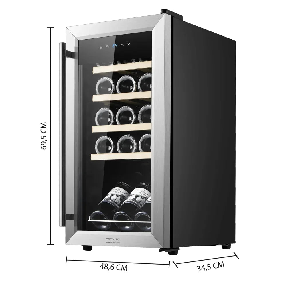 Vinoteca Inoxidable de 15 Botellas con Control Táctil y Enfriamiento Silencioso de Cecotec 3