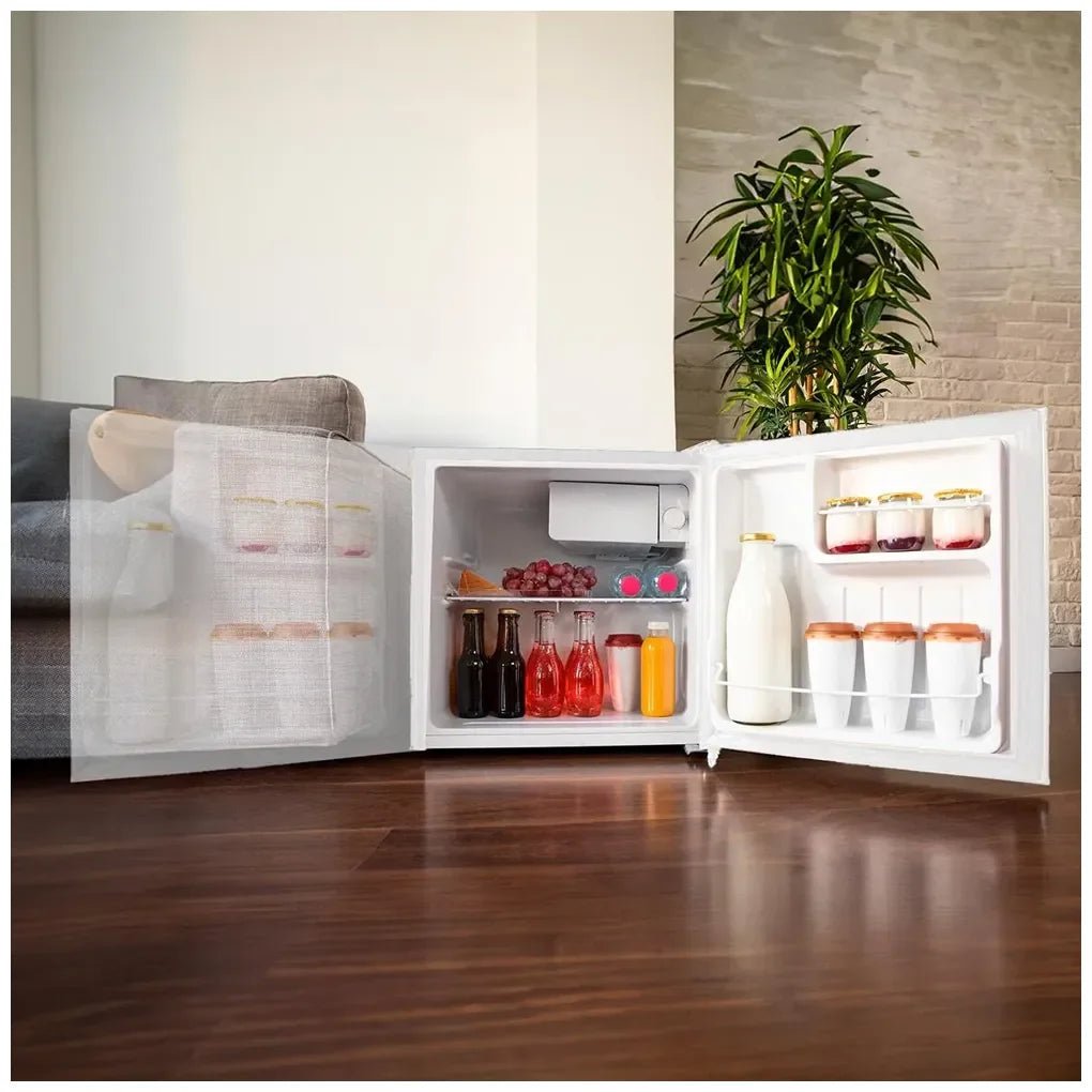 Mini Frigorífico blanco 46L con congelador y puerta reversible eficiencia energética E de Cecotec 6