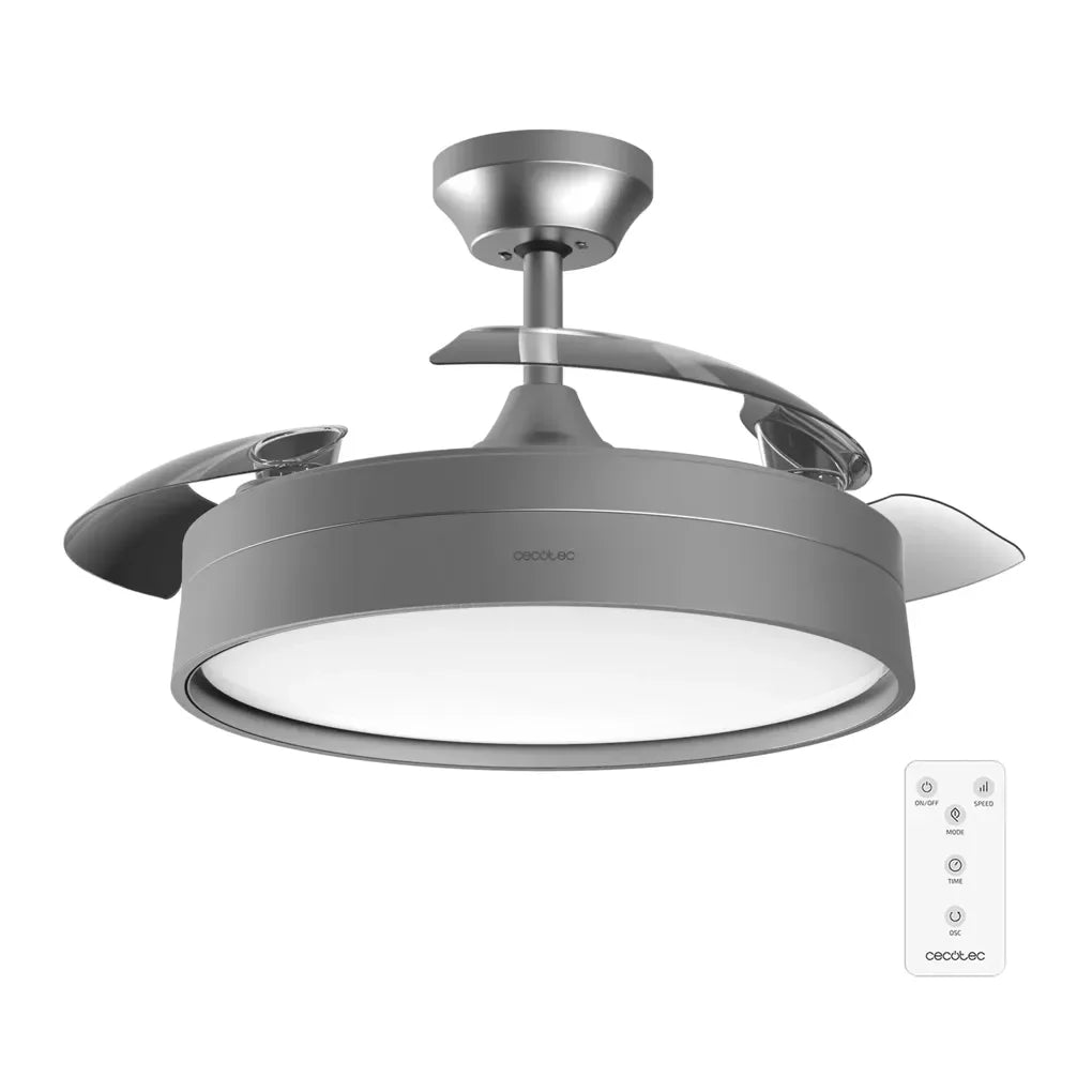 Ventilador de Techo con Aspas Retráctiles y LED, Función Verano-Invierno de Cecotec 2