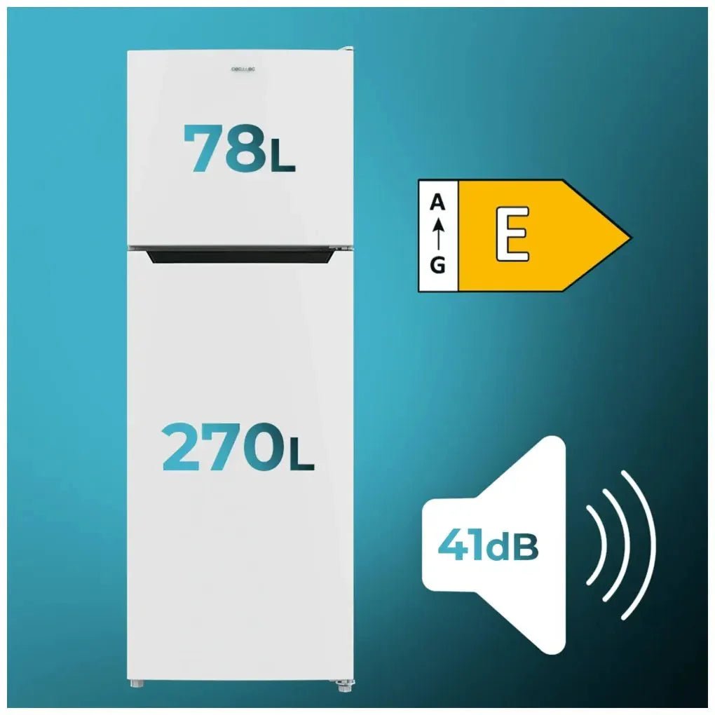 Frigorífico Blanco 348L con Motor Inverter y Sistema No Frost, Eficiencia Energética E de Cecotec 4