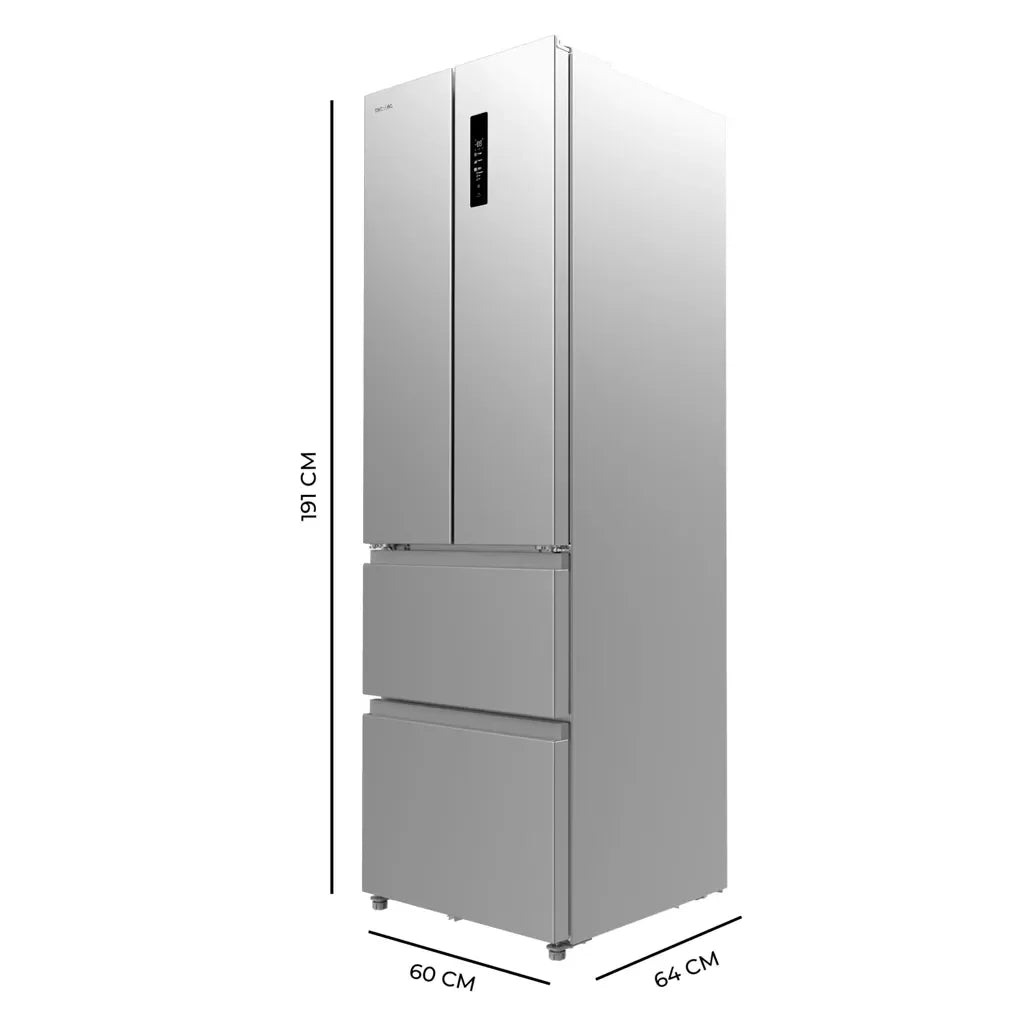 Frigorífico Inox 400L NoFrost con Diseño 4 Puertas y Compresor Inverter Eficiente de Cecotec 2