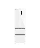 French Door Refrigerator 400L, NoFrost, White Glass, E Class with 4 Doors from Cecotec