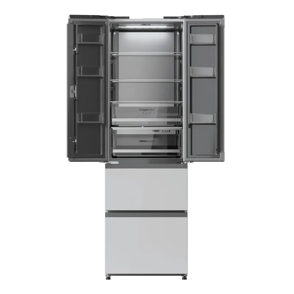 Frigorífico French Door 4 Puertas, 400L, NoFrost, Cristal Blanco, Clase E de Cecotec 5