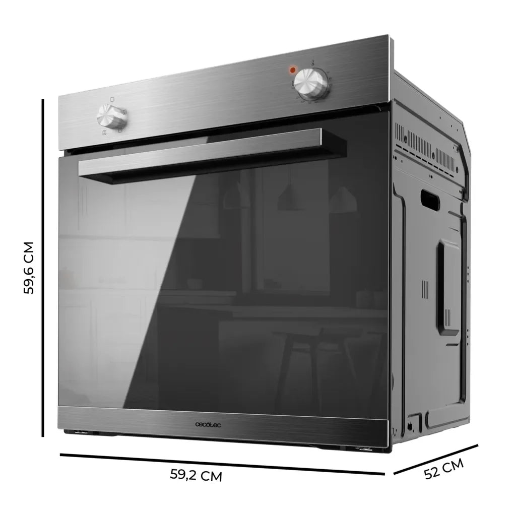 Horno Integrado de 77L con Vapor y Clase A de Eficiencia Energética de Cecotec 3