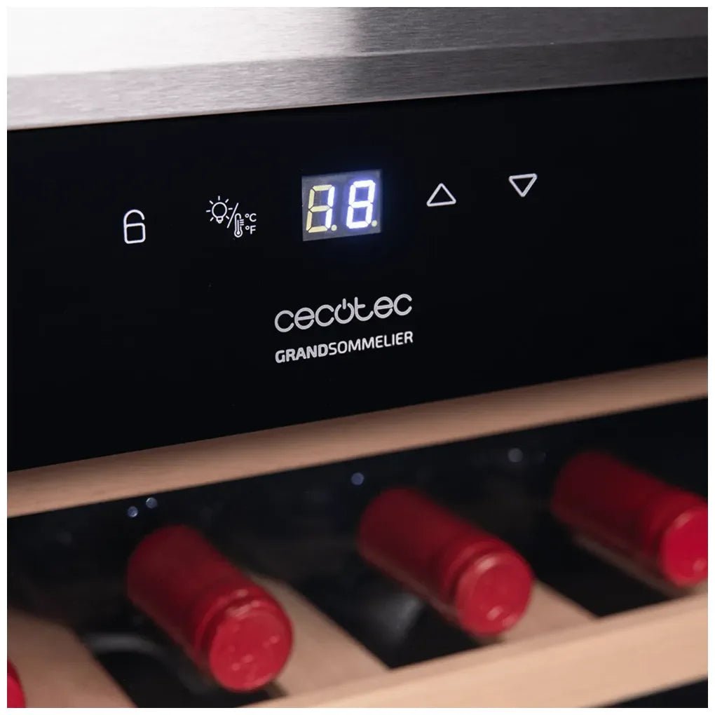 Vinoteca Inox de 34 Botellas con Compresor y Control Táctil Silencioso de Cecotec 9