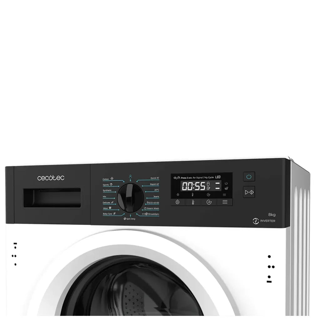 Lavadora Integrable 8kg, 1350rpm, Eficiencia A, Motor Inverter, SteamMax, 16 Programas de Cecotec 4
