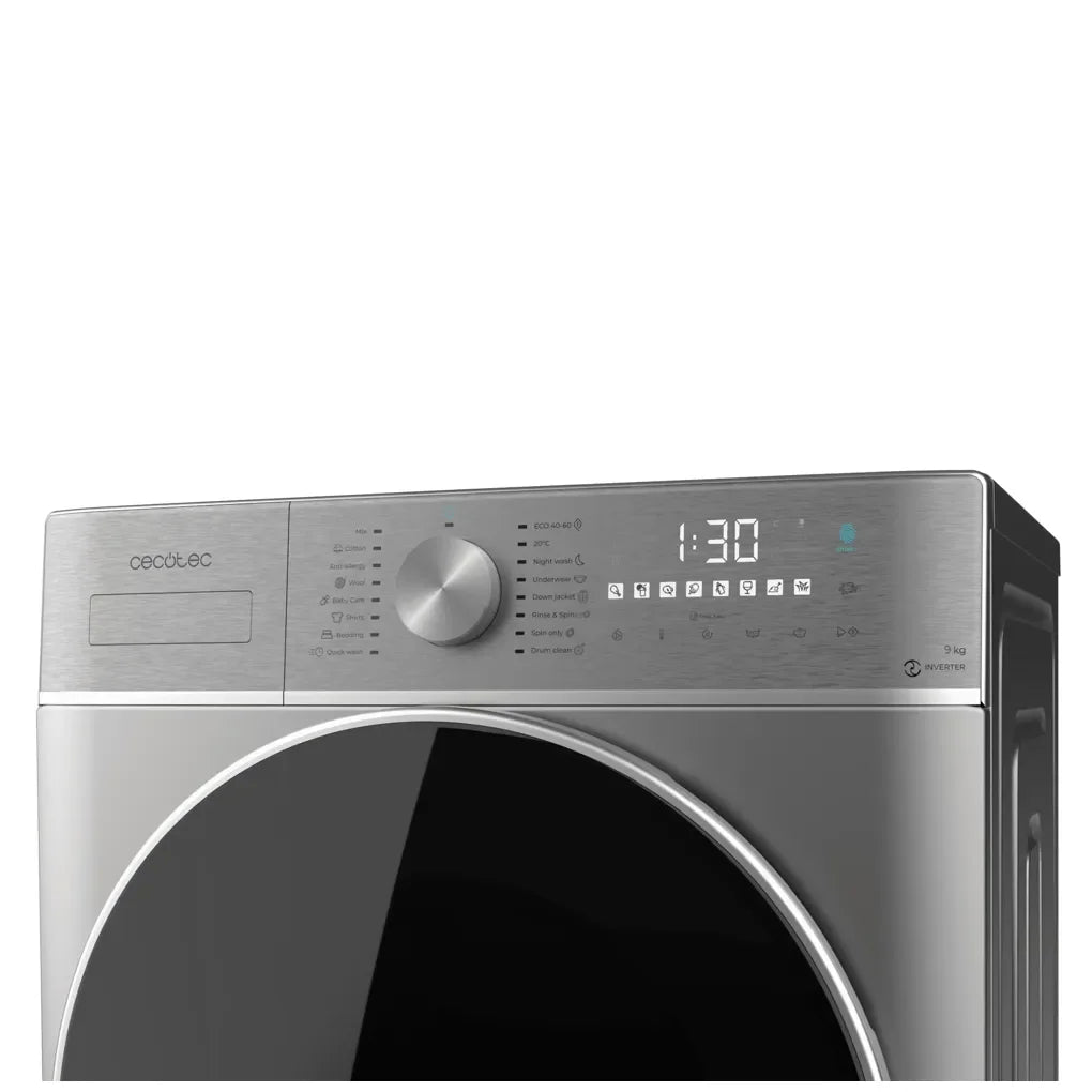 Lavadora Inverter Steel 9kg, 1400rpm, Eficiencia A, 16 Programas y Vapor Inteligente de Cecotec 4