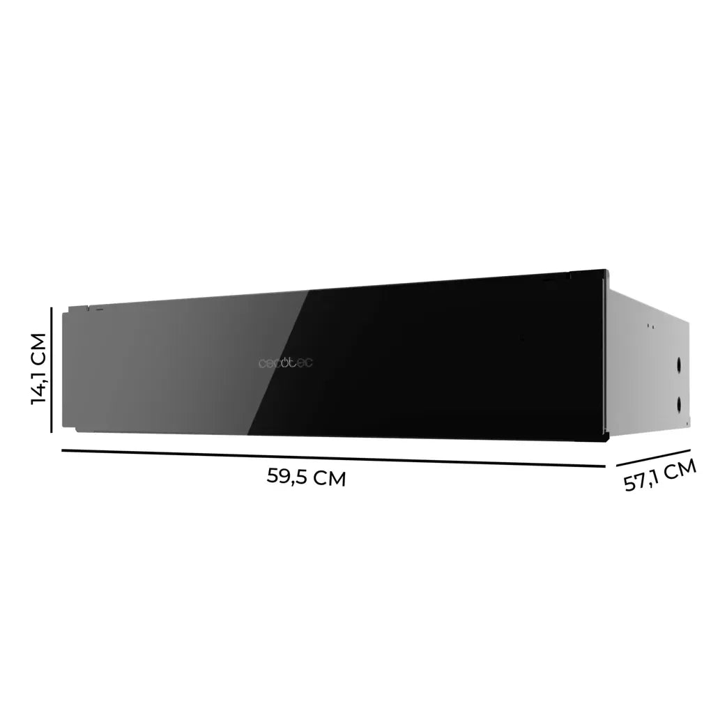 Calientaplatos Elegante de Vidrio Negro con Control Mecánico y Temperatura Ajustable de Cecotec 3