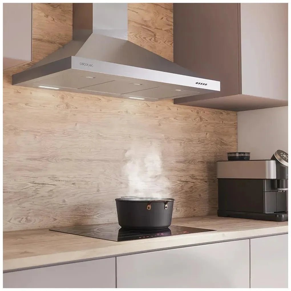 Campana Extractora Inoxidable 90cm, Succión 650m3/h, Clase A, 3 Potencias, LED de Cecotec 8