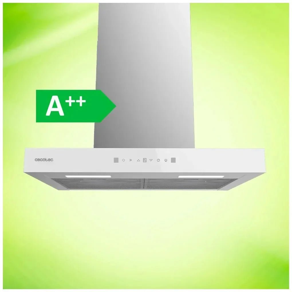 Campana Extractora 60cm Cristal Blanco, Succión 550m3/h, A++, Control Táctil de Cecotec 10