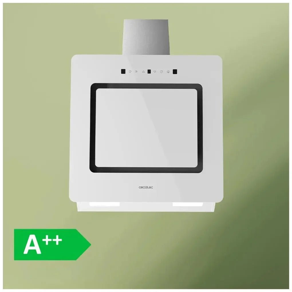Campana Extractora 60cm Vidrio Blanco, Succión 800m3/h, A++, Control Táctil de Cecotec 9