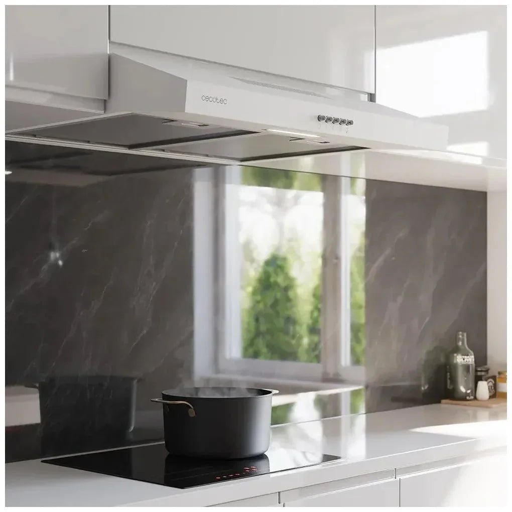 Campana Extractora Blanca 60cm: Potente Succión y Diseño Minimalista de Cecotec 8