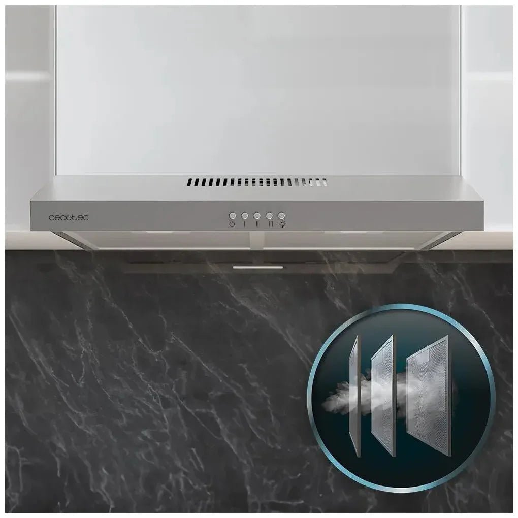 Campana Extractora Inoxidable 60cm con Potente Succión y Eficiencia Energética de Cecotec 8