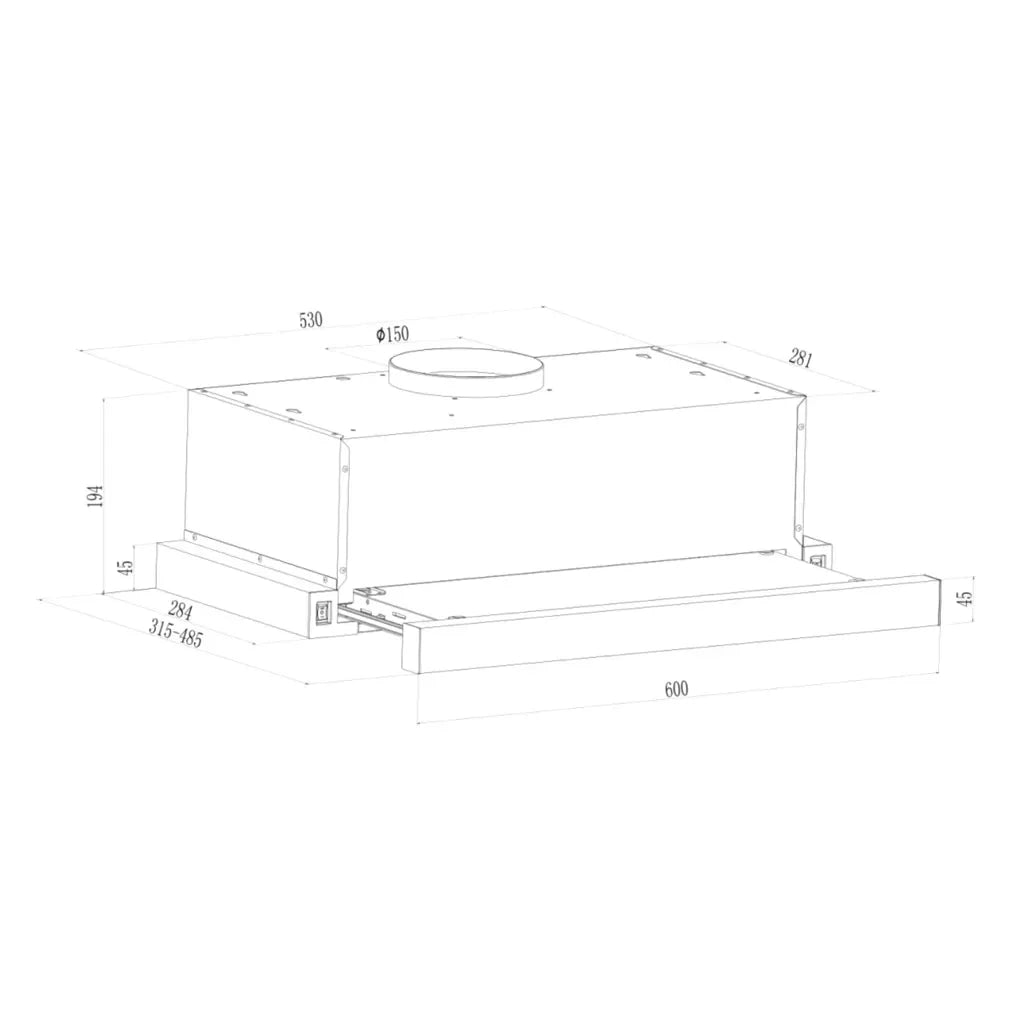 Campana Extractora Negra 60cm, Succión 350m3/h, Eficiencia A, Filtros de Carbono de Cecotec 5